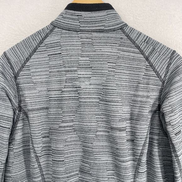 THE NORTH FACE Sweatshirt Womens M Fleece Striped 1/4 Zip Base Layer Gray - Picture 9 of 12